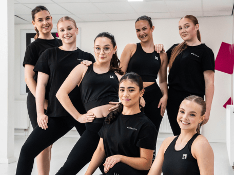 groepsfoto van de level 4-5 dance ballet groep